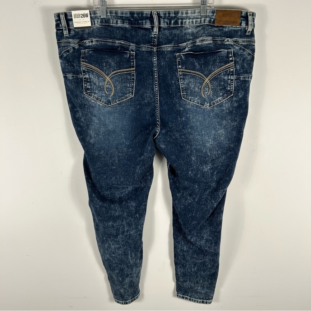 90s Retro Acid Wash Skinny Jeans - Frankie & Stella Plus Size 26W ❤️ - Picture 3 of 11